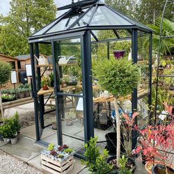 Carr Bank Garden Centre - Robinsons Greenhouse in Anthracite, the Renaissance Octagonal 7' x 5'