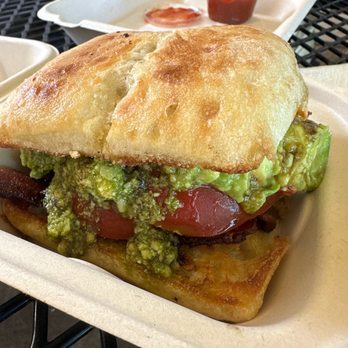 Anuenue Cafe - Avocado sandwich with tomato, axon, pesto and balsamic reduction. - Cafes Near Me - Koloa, Hawaii Anuenue Cafe - Avocado sandwich with tomato, axon, pesto and balsamic reduction. - Cafes Near Me - Koloa, Hawaii