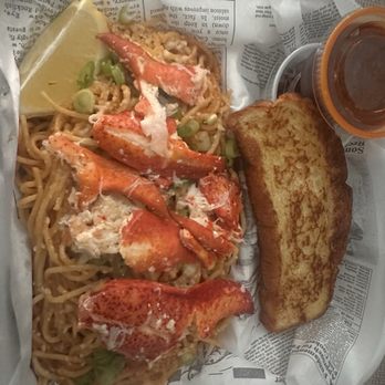 The Lobster Cage - Lobster and Thai pasta w extra sauce - Seafood Near Me - Pensacola, Florida The Lobster Cage - Lobster and Thai pasta w extra sauce - Seafood Near Me - Pensacola, Florida