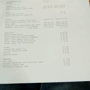 Luce - menu, but i think it changes frequently - Italian Near Me - Portland, Oregon