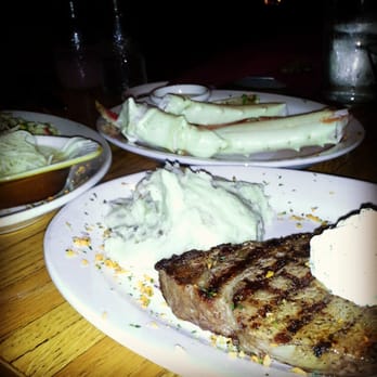 Orange County Mining Company - Ribeye, mashed taters and king crab legs. Sorry for the crappy pic lol - Steakhouses Near Me - Orange, California Orange County Mining Company - Ribeye, mashed taters and king crab legs. Sorry for the crappy pic lol - Steakhouses Near Me - Orange, California