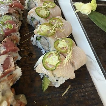 Izumi Sushi - New style yellowtail roll - Sushi Bars Near Me - Castle Rock, Colorado Izumi Sushi - New style yellowtail roll - Sushi Bars Near Me - Castle Rock, Colorado