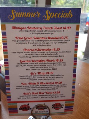 Menu photo 1 Liz's Parkview Cafe Richland, MI Menu photo 1 Liz's Parkview Cafe Richland, MI