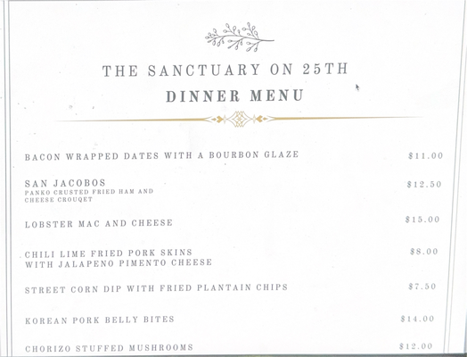 Menu photo 8 The Sanctuary on 25th Tuscaloosa, AL Menu photo 8 The Sanctuary on 25th Tuscaloosa, AL