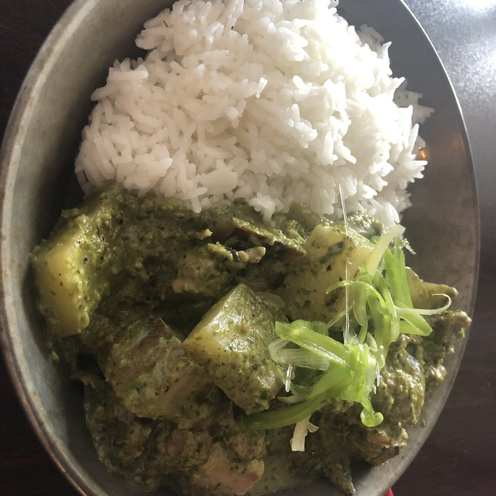 Elliotts an Urban Kitchen - Green curry. Potatoes were five minutes under done but sauce good - New American Near Me - Spokane, Washington Elliotts an Urban Kitchen - Green curry. Potatoes were five minutes under done but sauce good - New American Near Me - Spokane, Washington