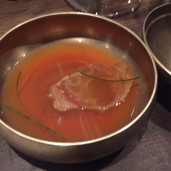 Benu - Chilled tendon in daikon broth - Asian Fusion Near Me - San Francisco, California Benu - Chilled tendon in daikon broth - Asian Fusion Near Me - San Francisco, California