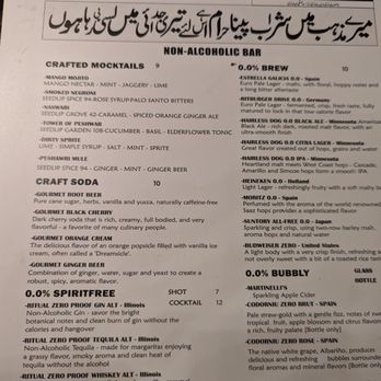 Khan Saab Desi Craft Kitchen - Drink Menu - Pakistani Near Me - Fullerton, California