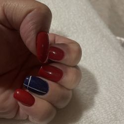 Star Nail Salon - 4th of July Powder Dip by Jasmine