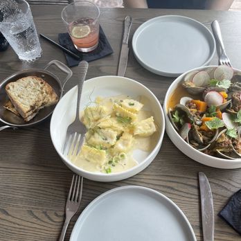 Nina May - Ricotta pasta, chorizo clam dish, bread - New American Near Me - Washington, DC, District of Columbia Nina May - Ricotta pasta, chorizo clam dish, bread - New American Near Me - Washington, DC, District of Columbia