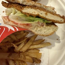 Wendy's - Stale fries and a cold, flat, tasteless chicken sandwich