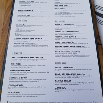 Duke's La Jolla - Menu - New American Near Me - La Jolla, California