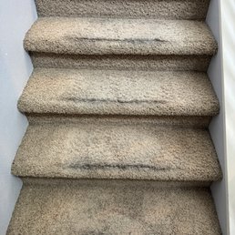 Staircase dramatically improved--deep cleaning lifted years of embedded dirt. Staircase dramatically improved--deep cleaning lifted years of embedded dirt.