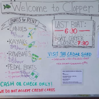 Seneca Creek State Park - Clopper Lake boat rental rates and closing time as of late June 2015. They do not take credit cards! - Parks Near Me - Gaithersburg, Maryland Seneca Creek State Park - Clopper Lake boat rental rates and closing time as of late June 2015. They do not take credit cards! - Parks Near Me - Gaithersburg, Maryland