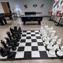 The Valley Cafe - Giant chess board and air hockey table!