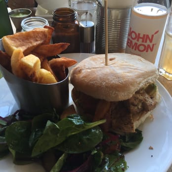 Wuff - Jerk chicken and chips with rhubarb lemonade. - Breakfast & Brunch Near Me - Smithfield, D