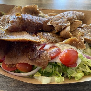 Go Greek - Lamb gyro over salad - Greek Near Me - Bohemia, New York