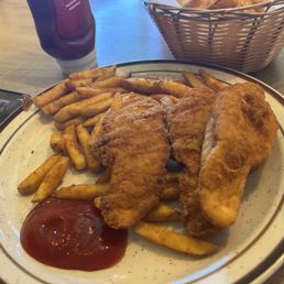 Kids chicken tenders and fries