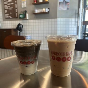 Harbour Kafe - Hojicha latte and iced Hong Kong milk tea - Cafes Near Me - Brooklyn, New York