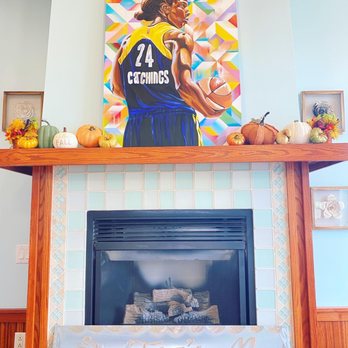Tea's Me Cafe - Inside painting of Local WNBA Hall of Famer Tamika Catchings! #24 of the Indiana Fever - Coffee & Tea Near Me - Indianapolis, Indiana