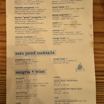 Bartaco - Cocktail menu - Bars Near Me - Huntersville, North Carolina