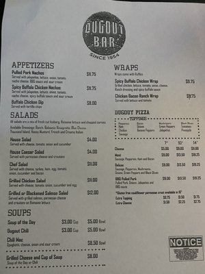 Menu photo 7 Dugout Bar Indianapolis, IN