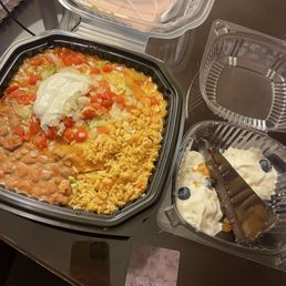 Flourless chocolate torte cake & enchiladas