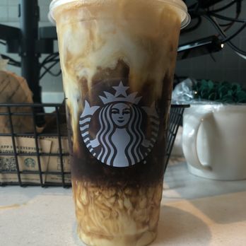Starbucks - Some beautiful layering in an upside down shaken espresso made with almond milk and caramel cold form! - Coffee & Tea Near Me - Natchitoches, Louisiana Starbucks - Some beautiful layering in an upside down shaken espresso made with almond milk and caramel cold form! - Coffee & Tea Near Me - Natchitoches, Louisiana