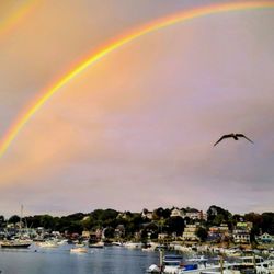 Rocky Neck Accommodations - Sunset rainbow off our deck.