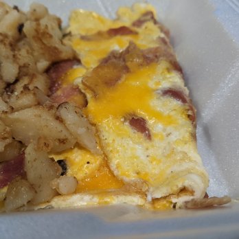The Omelette Cafe - Flat bacon omelette - Cafes Near Me - Manassas, Virginia