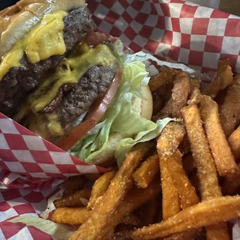 The Shack - double burger with egg - Hot Dogs Near Me - San Antonio, Texas