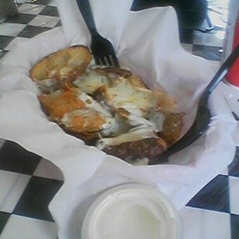Broadway Cafe - tater skins with monterey jack cheese - Burgers Near Me - Big Bear City, California Broadway Cafe - tater skins with monterey jack cheese - Burgers Near Me - Big Bear City, California