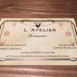 L'Atelier - La carte de l'Atelier