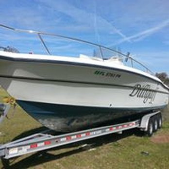 BDG Professional Detailing - Boat before letter removal and buff - Car Wash Near Me - Wildwood, Florida