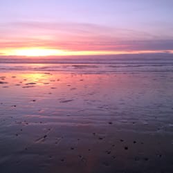 South Beach Campground - Lowering tides on South Beach after sunset