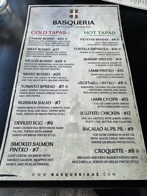 Menu photo 7 Basqueria Tucson, AZ