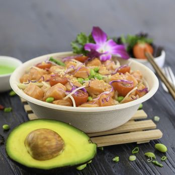 Piki Poke - a bowl of food on a table - Poke Near Me - Astoria, New York Piki Poke - a bowl of food on a table - Poke Near Me - Astoria, New York