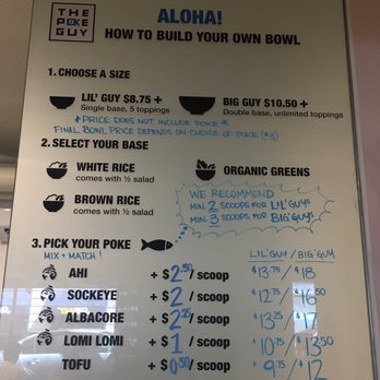 The Poke Guy - Menu - Hawaiian Near Me - Vancouver, British Columbia