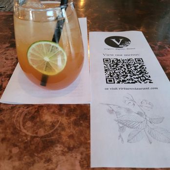 Virtue Restaurant - Peach Tree Fizz
Barcode menu, paper menus available as well - Southern Near Me - Chicago, Illinois Virtue Restaurant - Peach Tree Fizz
Barcode menu, paper menus available as well - Southern Near Me - Chicago, Illinois