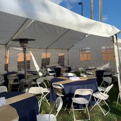 Marcos Party Rental - Canopy, tables and chairs