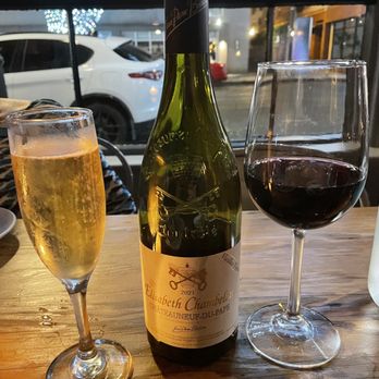 Entre Nous French Bistro - Kir Royale ($18) & Chateauneuf-du-Pape ($110)...markup on the bottle was about 200%. - Wine Bars Near Me - Pasadena, California Entre Nous French Bistro - Kir Royale ($18) & Chateauneuf-du-Pape ($110)...markup on the bottle was about 200%. - Wine Bars Near Me - Pasadena, California