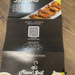 Miami Grill - Menu