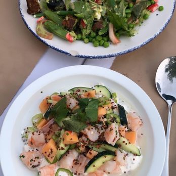 Ellie's - Spring pea salad, shrimp and melon salad - Italian Near Me - Long Beach, California