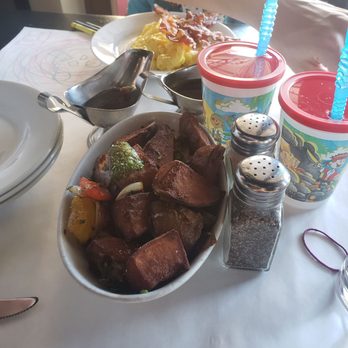 Echo & Rig - Side of potatoes, scrambled eggs and bacon (nice & crispy) - Steakhouses Near Me - Las Vegas, Nevada