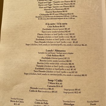 El Zacatecano - Menu 3 of 3 - Mexican Near Me - Salinas, California El Zacatecano - Menu 3 of 3 - Mexican Near Me - Salinas, California