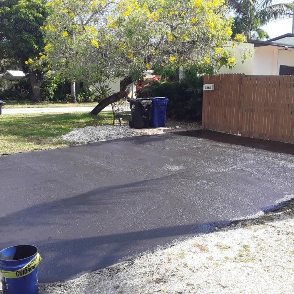 Broward Sealcoat Services - Repaired driveway. - Masonry/Concrete Near Me