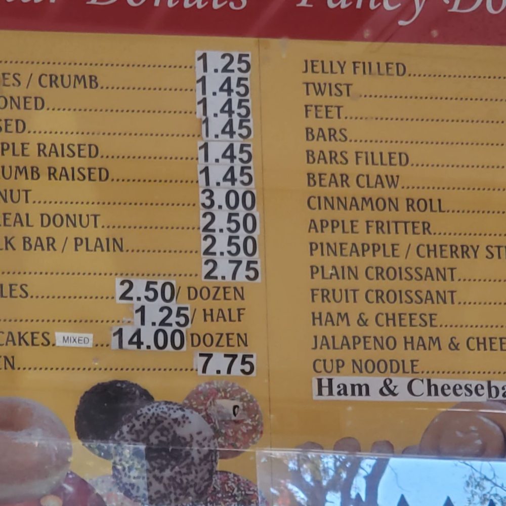 Sunshine Donut - Menu - Donuts Near Me - Patterson, California Sunshine Donut - Menu - Donuts Near Me - Patterson, California