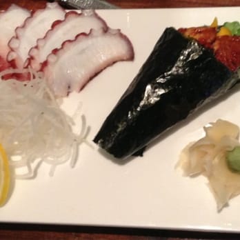 Whitebark - Spicy Kampachi, tako, unagi handroll, & salmon. HH menu - Steakhouses Near Me - Mammoth Lakes, California