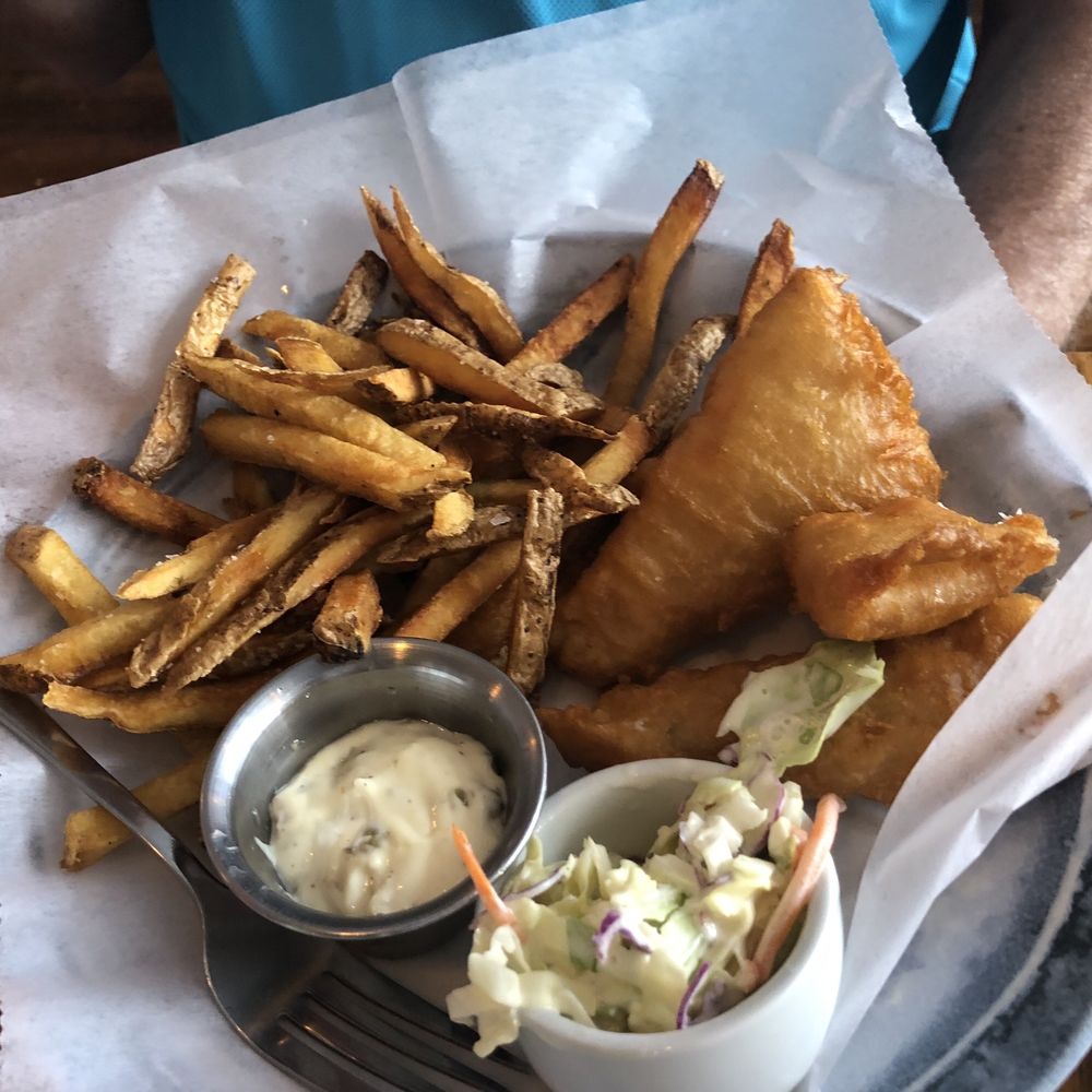 Flounder Fish n Chips with side of cole slaw