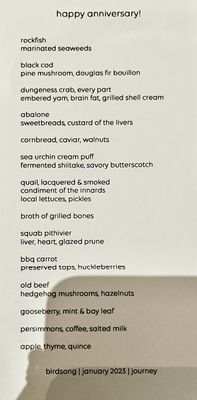Menu photo 7 Birdsong San Francisco, CA