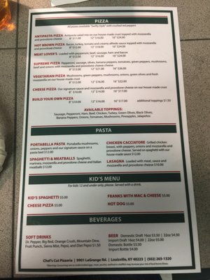 Menu photo 8 Chef's Cut Pizzeria Louisville, KY